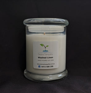 Washed Linen medium soy wax candle